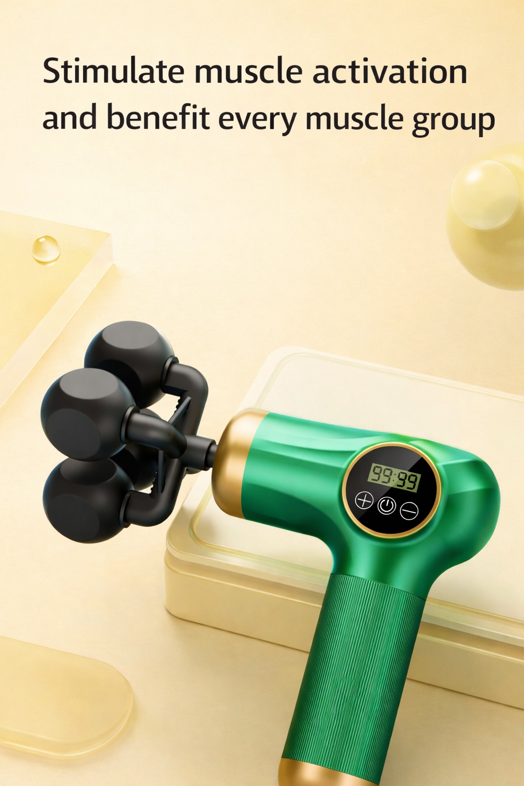 WELLUVEA Massage Gun stimulating muscle activation